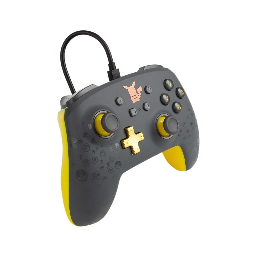 CONTROLE C/ FIO POWER-A P/ NINTENDO SWITCH ENHANCED PIKACHU GRAY