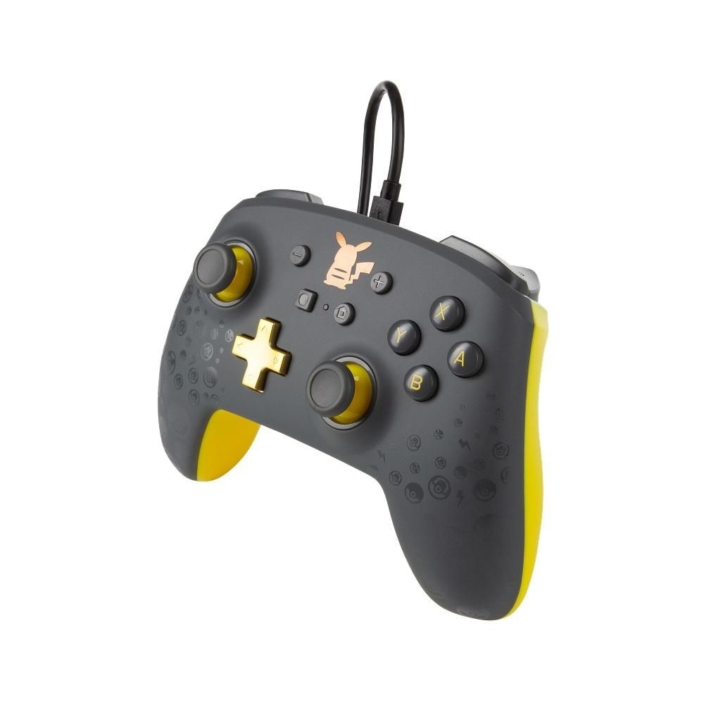 CONTROLE C/ FIO POWER-A P/ NINTENDO SWITCH ENHANCED PIKACHU GRAY