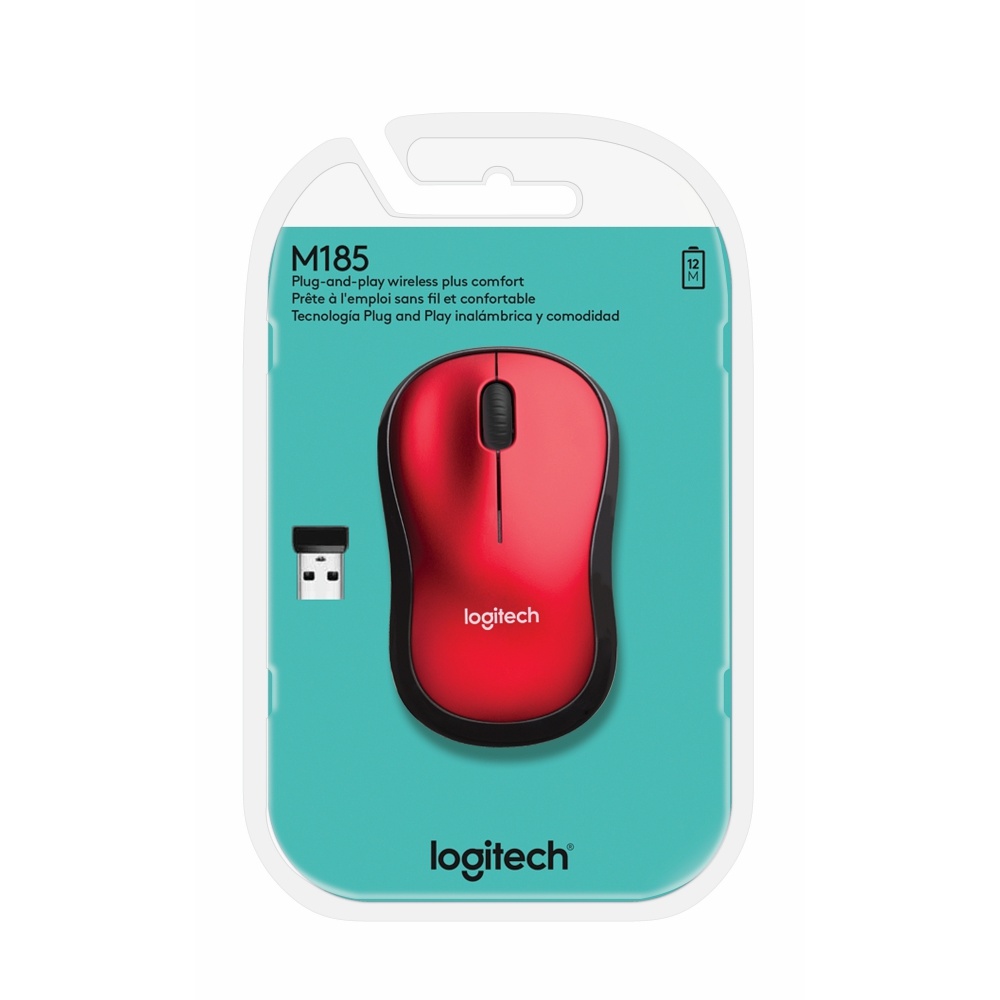 MOUSE WIRELESS M185 VERMELHO